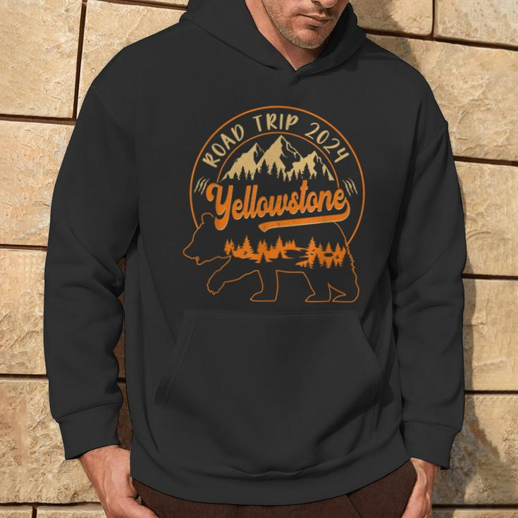 Yellowstone National Park Bear Family Road Trip 2024 Hoodie Lifestyle