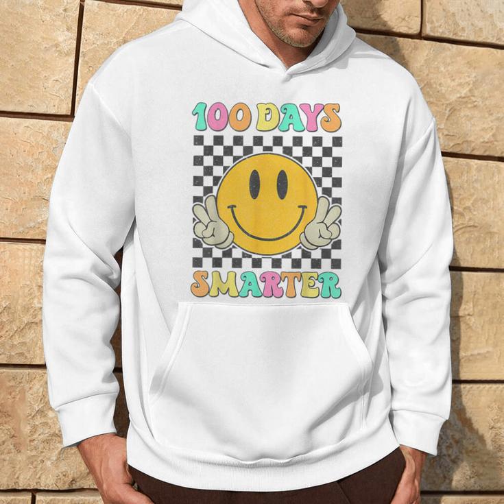 100 Days Smarter Cute Smile Face Hippie 100Th Day Of School Hoodie Lifestyle