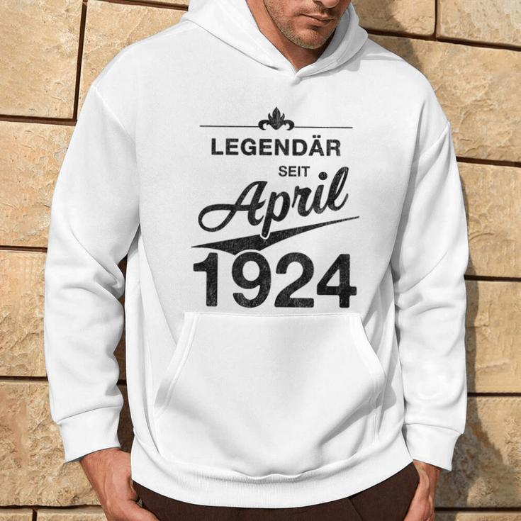 100 Geburtstag 100 Jahre Alt Legendär Seit April 1924 Kapuzenpullover Lebensstil