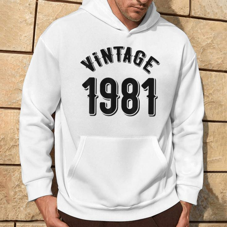 43Rd Birthday Awesome Since 1981 Decorations Vintage Retro Hoodie Lifestyle