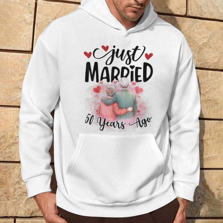 50Th Wedding Anniversary Just Married 50 Years Ago Couple Hoodie Lifestyle