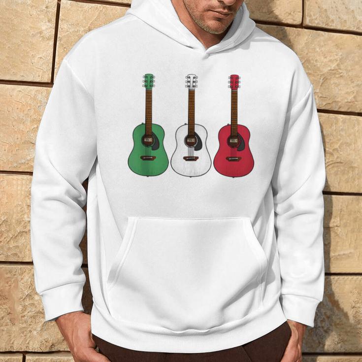 Acoustic Guitar Italian Flag Guitarist Musician Italy Hoodie Lifestyle