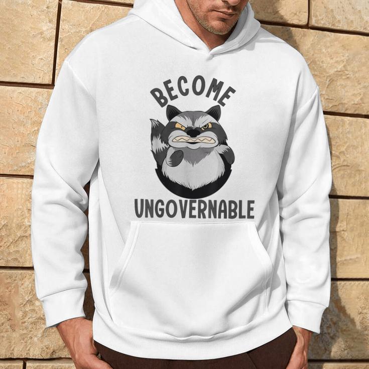 Become Ungovernable Raccoon Face Meme Opossum Lover Hoodie Lifestyle