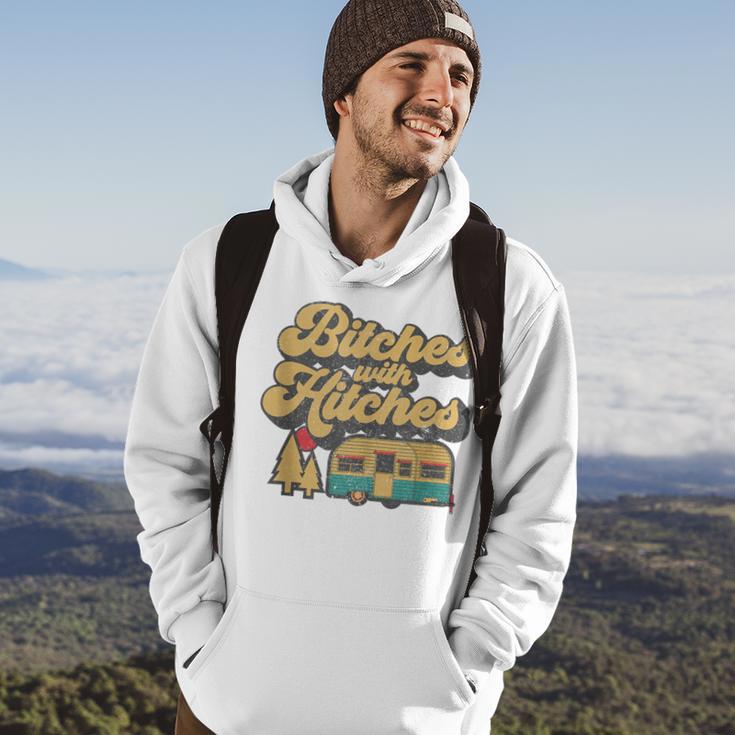 Bitches With Hitches Retro Camping Rv Camper Idea Hoodie Lifestyle