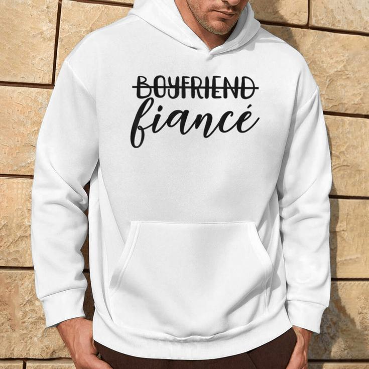 Boyfriend Fiancé Engagement Engaged Couple Matching Hoodie Lifestyle