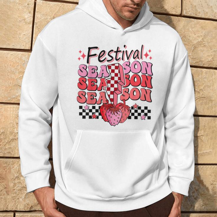 Checkered Lightning Festival Season Strawberry Fruit Lover Hoodie Lifestyle