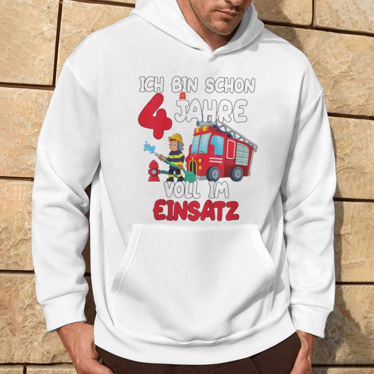 Children's Birthday Ich Bin Schon 4 Jahre Voll Im Einatz Fire Brigade Hoodie Lebensstil