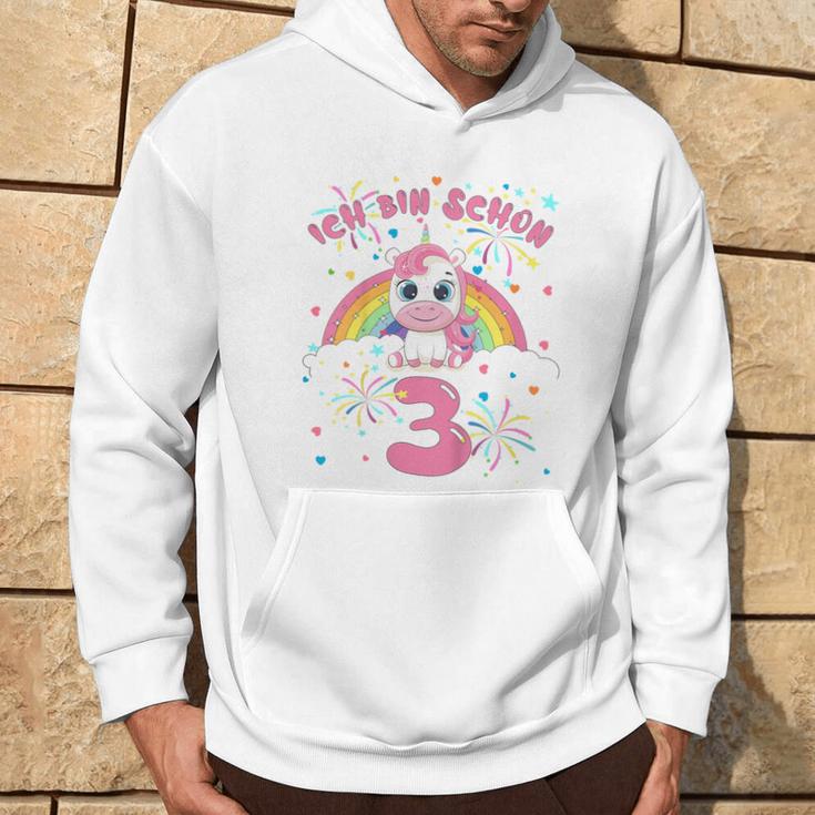 Children's Ich Bin Schon 3 Unicorn White Hoodie Lebensstil