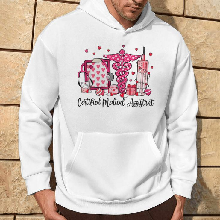Cma Certified Medical Assistant Hearts Valentine's Day Hoodie Lifestyle