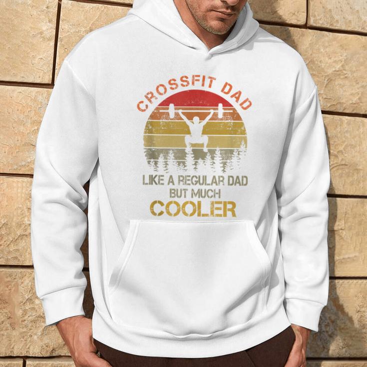 Crossfit Dad Regular Dad But Much Cool Vintage Sunset Hoodie Lifestyle