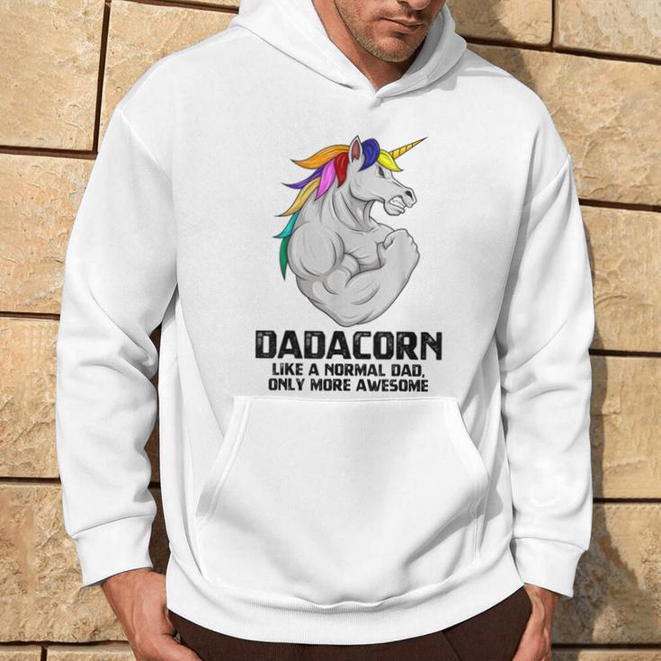 Dadacorn Muscle Dad Unicorn Fathers Day Hoodie Lifestyle