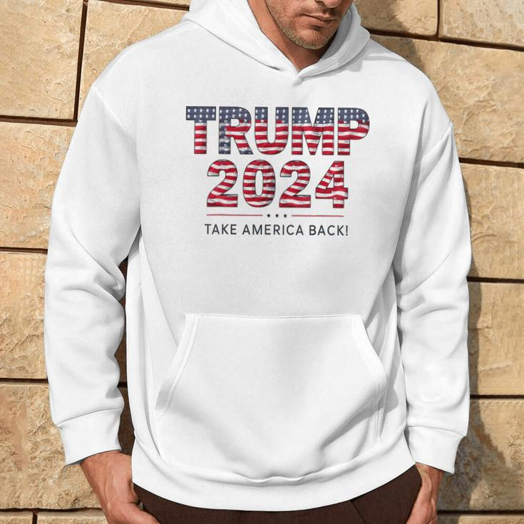 Donald Trump 2024 Take America Back Us Flag 4Th Of July Hoodie Lifestyle
