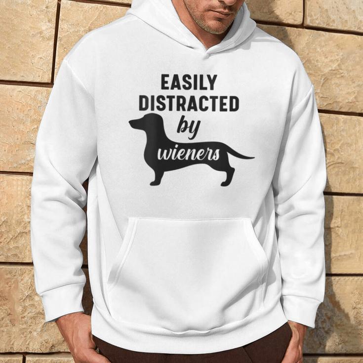 Easily Distracted By Wieners Dachshund Weiner Dog Hoodie Lifestyle