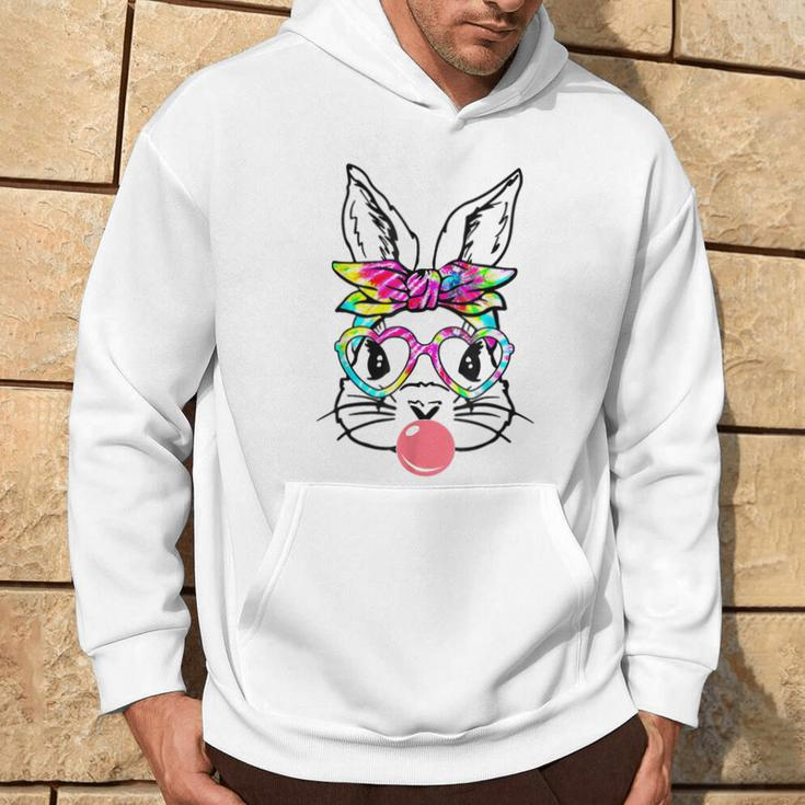 Easter Day Bunny With Bandana Heart Glasses Bubblegum Hoodie Lifestyle