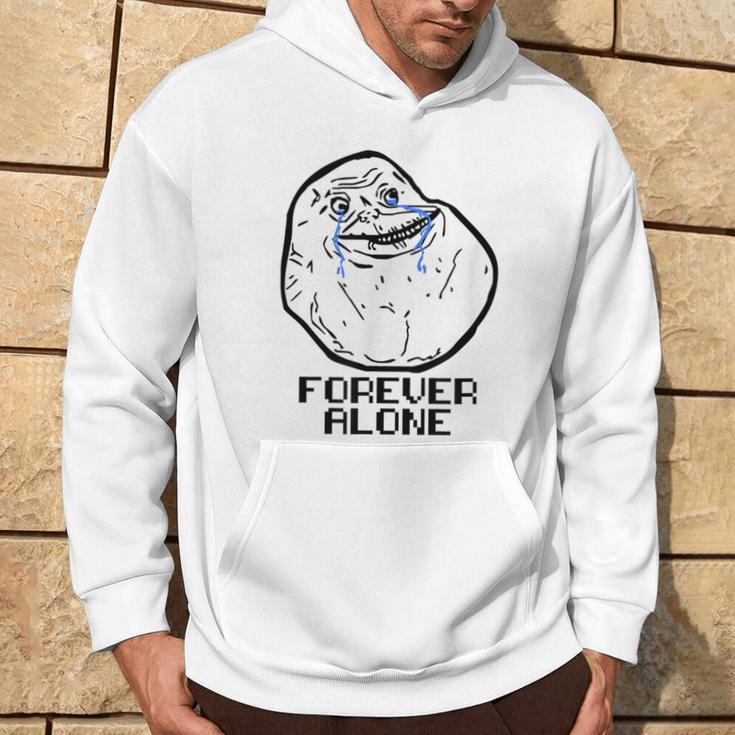Forever Alone Cry Face Classic Internet Meme Hoodie Lifestyle