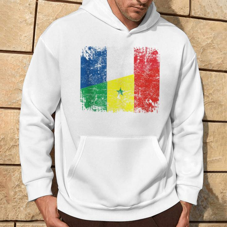 France Senegal Flags Half Senegalese French Roots Vintage Hoodie Lifestyle