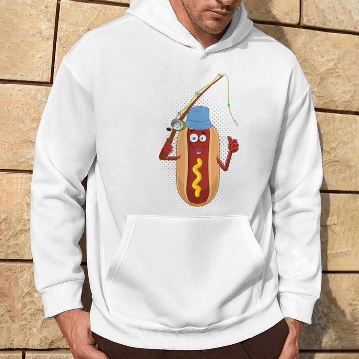 Fishing Hot Dog Vintage Hot Dog Fishermen Hoodie Lifestyle