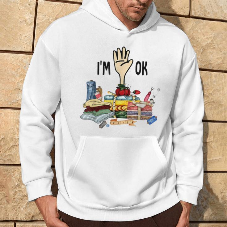 I'm Ok Quilting Loves Hoodie Lifestyle