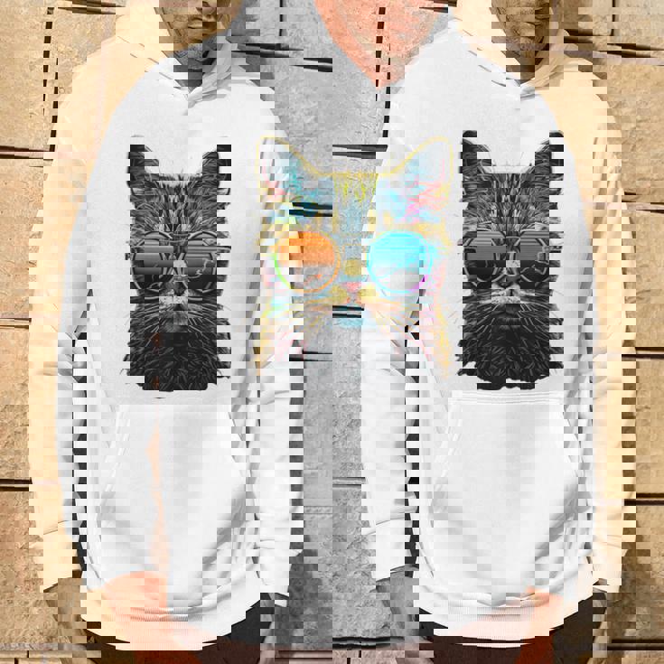 Gato Colorido Gatito Cool Catlover Sin Mangas Sudadera Regaloses