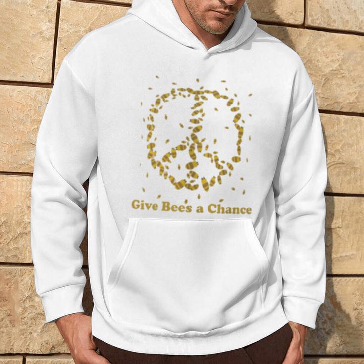 Give Bees A Chance Peace Sign Hoodie Lifestyle