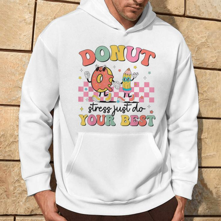 Groovy Donut Stress Just Do Your Best Testing Day Teachers Hoodie Lifestyle