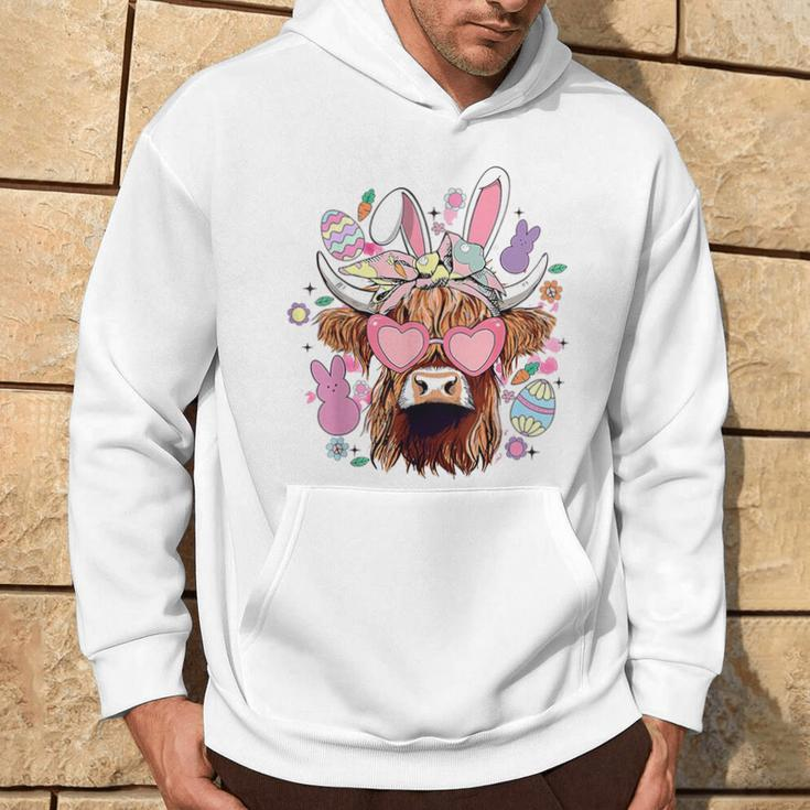 Happy Easter Highland Cow Heifer Easter Day Farmer Cowgirl Hoodie Lifestyle
