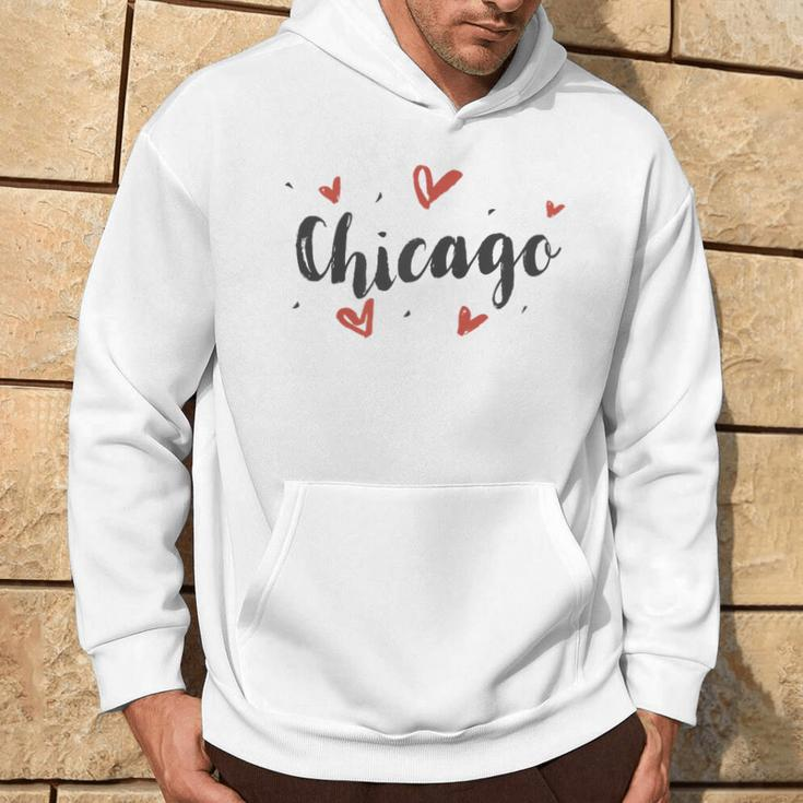 I Heart Chicago Illinois Cute Love Hearts Hoodie Lifestyle