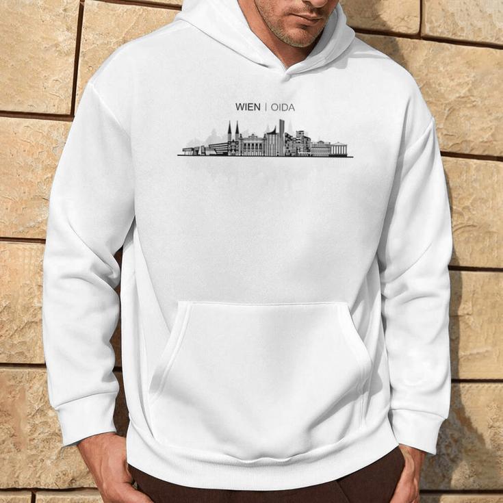 Herren Hoodie Wien Skyline, Bedrucktes Hoodie für Männer – Weiß Lebensstil