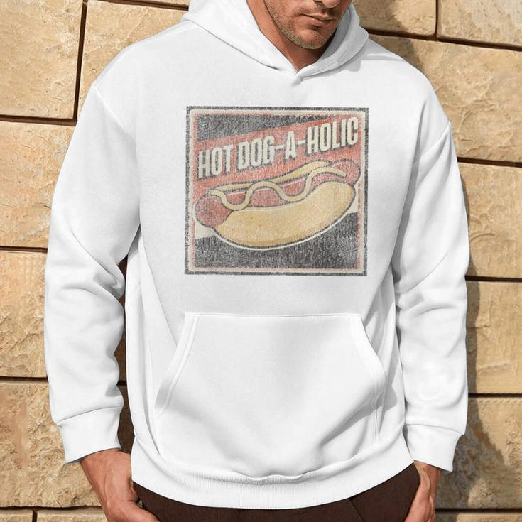 Hot Dog Adult Vintage Hot Dog-A-Holic Hoodie Lifestyle