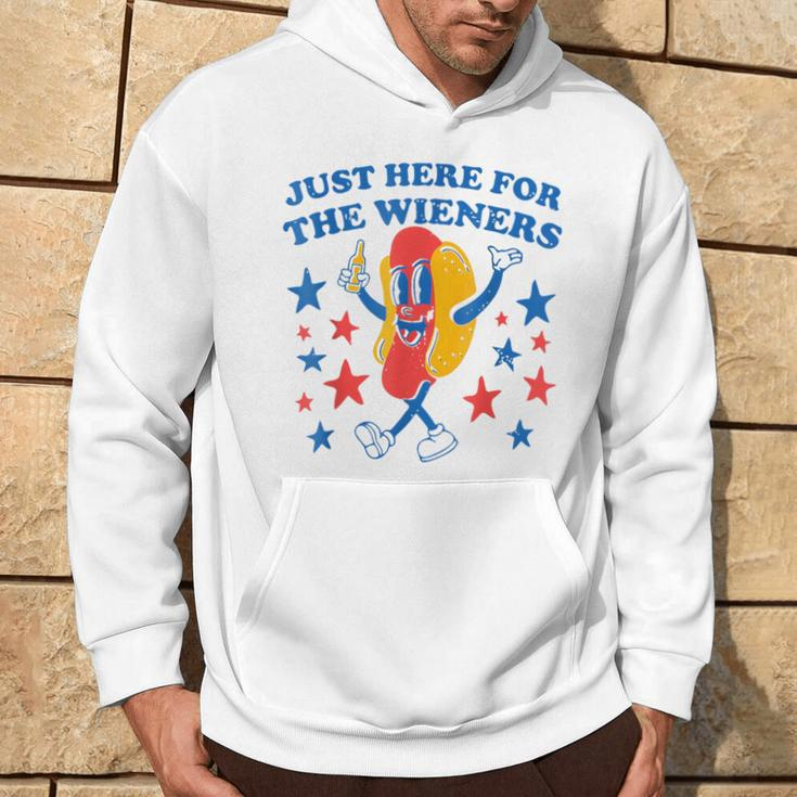 Hot Dog I'm Just Here For The Wieners 4Th Of July Hoodie Lifestyle