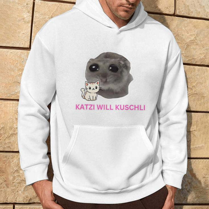 Katzi Will Kuschli Sad Hamster Meme Kapuzenpullover Lebensstil