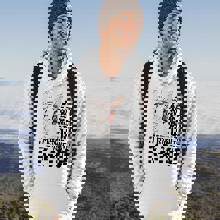 Kpop Merch Cute Bunny Can't Hear You I'm Listening K-Pop Hoodie Lifestyle