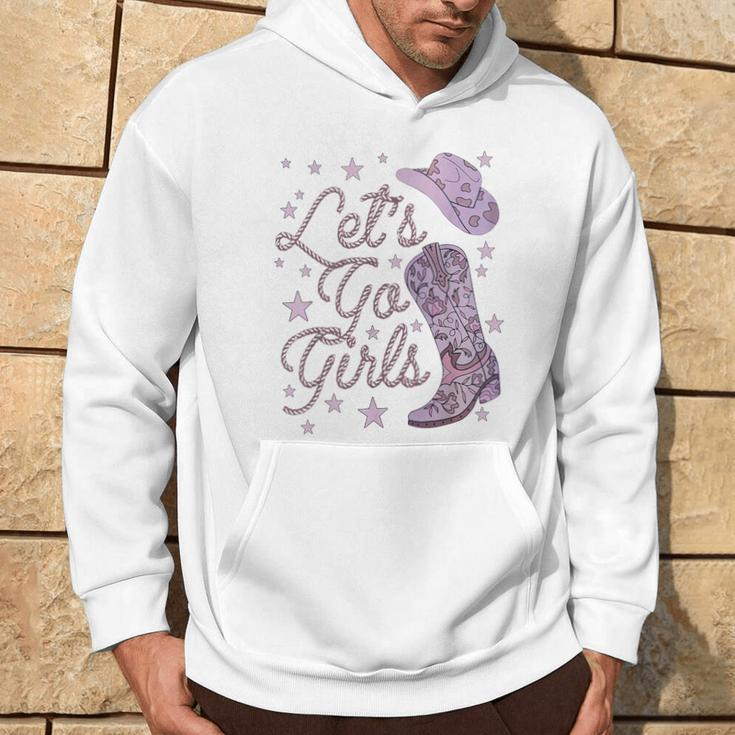 Let's Go Girls Cowgirl Hat Cowboy Boots Bachelorette Party Hoodie Lifestyle