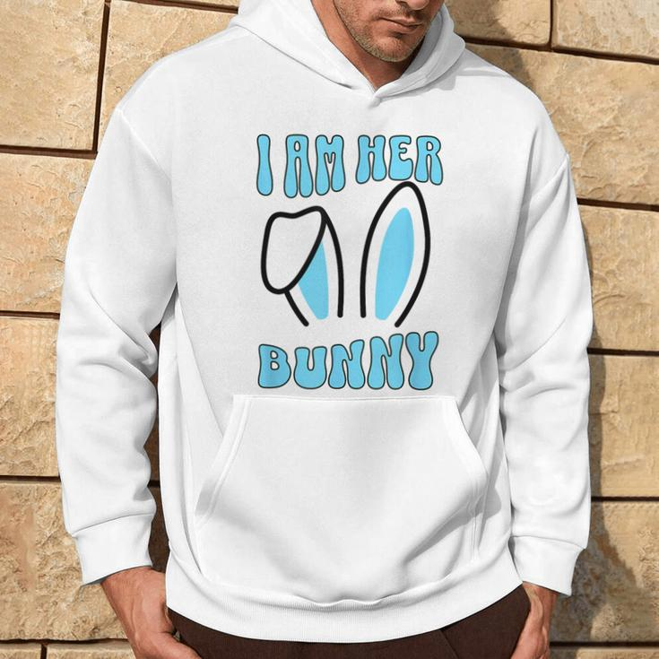 Men's Matching Couple Easter Husband I Am Her Bunny Hoodie Lifestyle