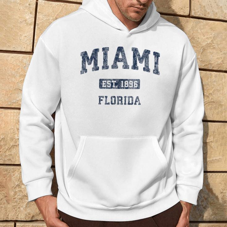 Miami Florida Fl Vintage Athletic Sports Hoodie Lifestyle