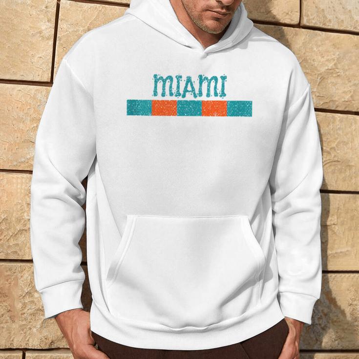 Miami Florida Retro Vintage Weathered Throwback Hoodie Lifestyle