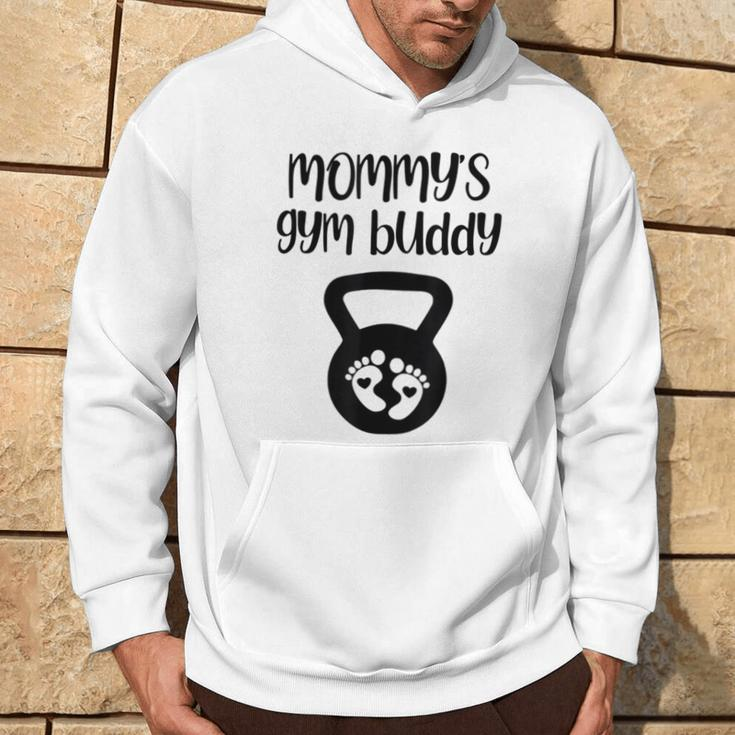 Mommy's Gym Buddy Pregnant Kettlebell Lifting Bodybuilding Hoodie Lifestyle