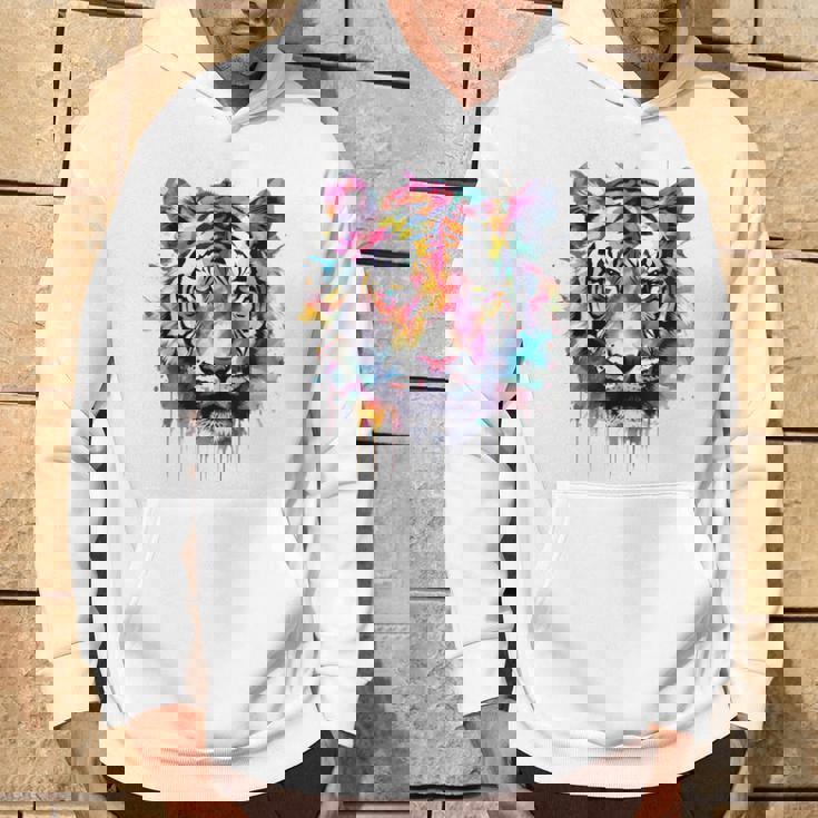 Obra De Arte De Tigre Colorido Animal Arte Tigre Sudadera Estilo de vida