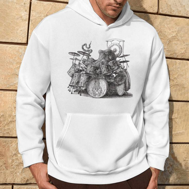 Octopus Playing Drums Drummer Drumming Musician Band Hoodie Lifestyle