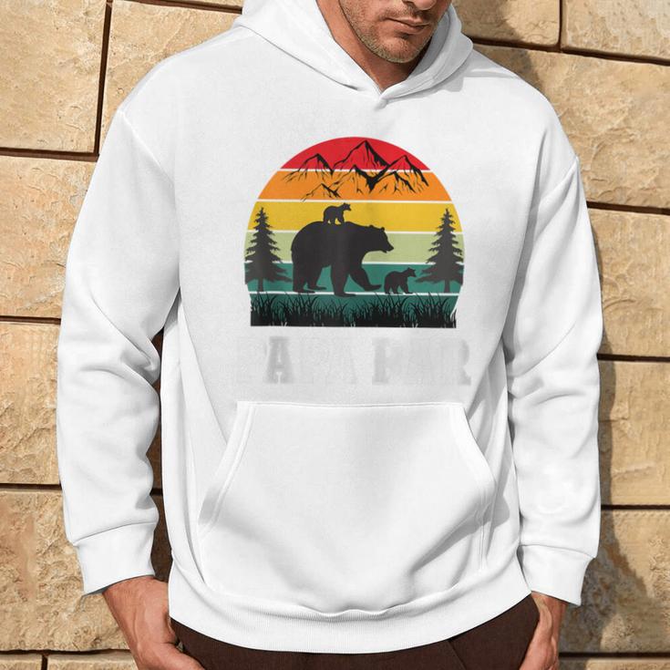 Papa Bär Mit Zwillingenatertag Retroater & Opa Geschenk Kapuzenjacke Kapuzenpullover Lebensstil