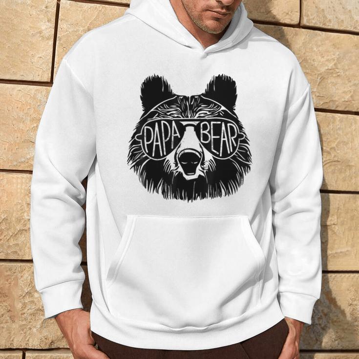 Papa Bear Face Sunglasses Papa Bear Lover Father's Day Hoodie Lifestyle