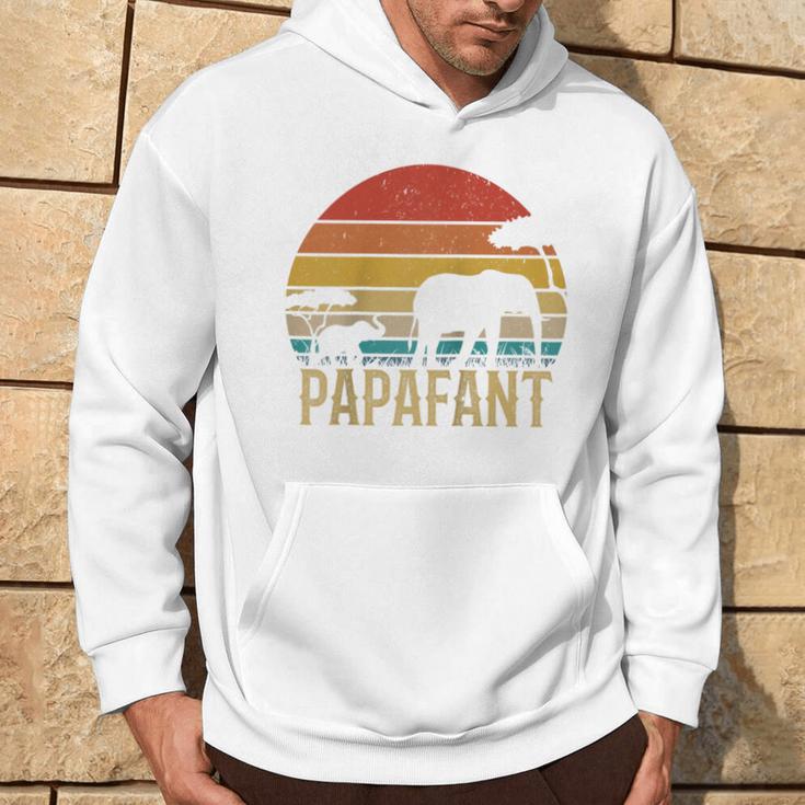 Papafant Papa Elefant Retrointage Sunsetatertag Savanne Raglan Kapuzenpullover Lebensstil