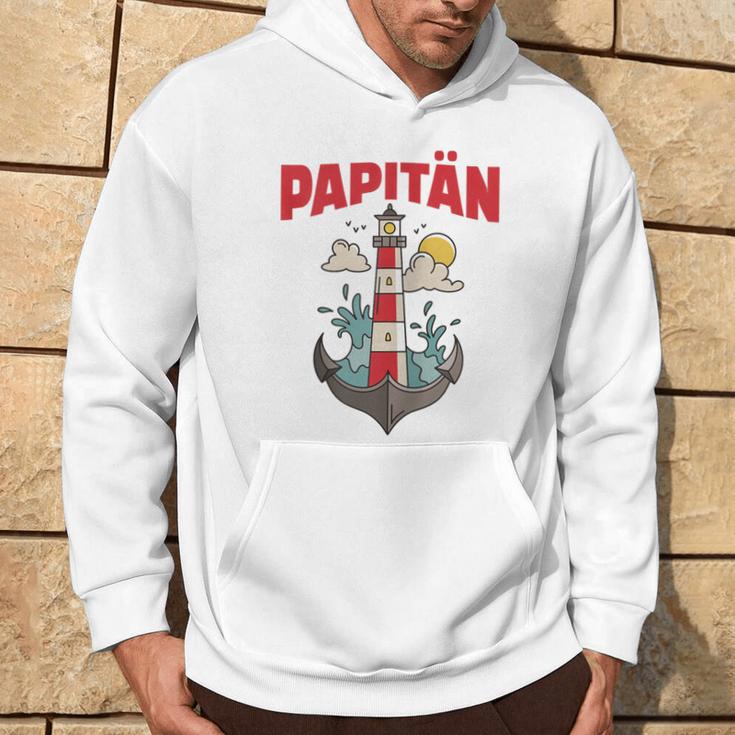 Papitänatertag Bester Papa Anker Leuchtturm Norden Kapitän Kapuzenjacke Kapuzenpullover Lebensstil