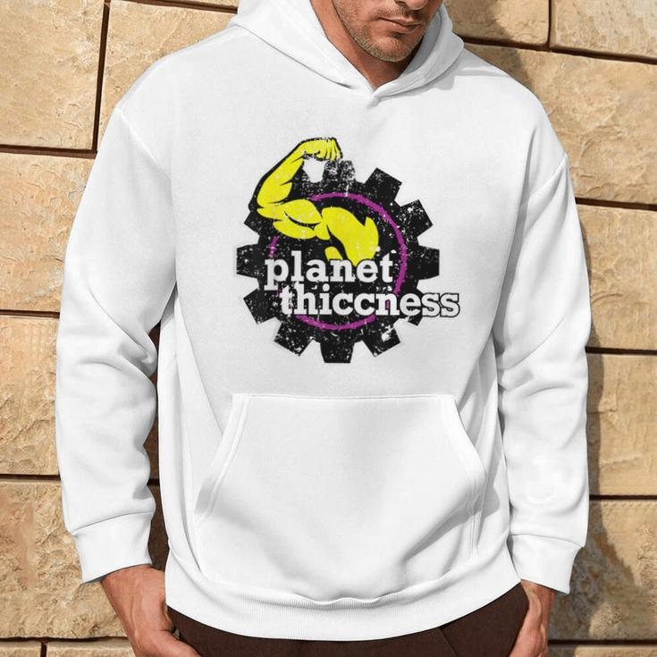 Planet Thiccness Joke Thick Thicc Fitness Workout Gym Hoodie Lifestyle