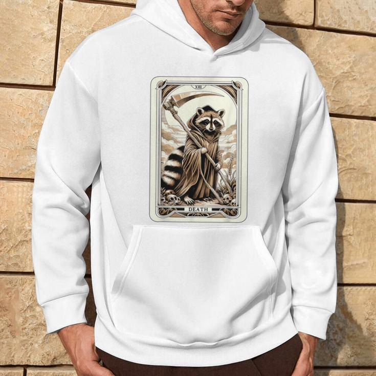 Raccoon Tarot Card Death Witchcraft Occult Raccoon Hoodie Lifestyle