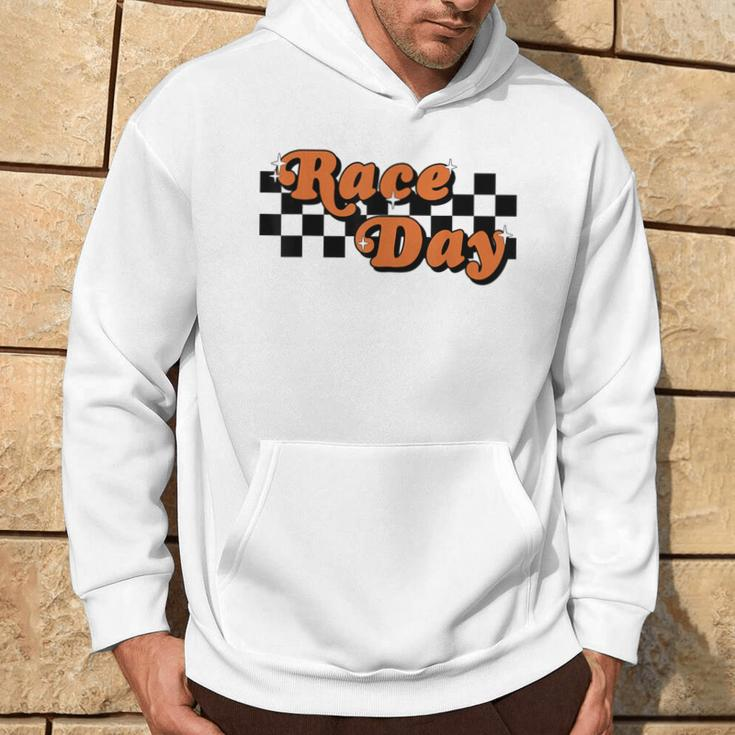 Race Day Checkered Flag Racing Driver Cheer Mama Hoodie Lifestyle