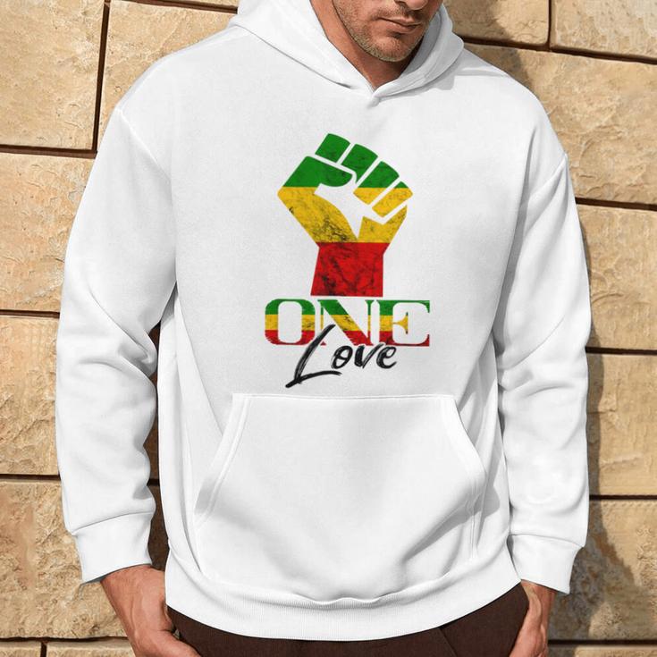 Rasta Reggae One Love Reggae Roots Handfist Reggae Flag Hoodie Lifestyle