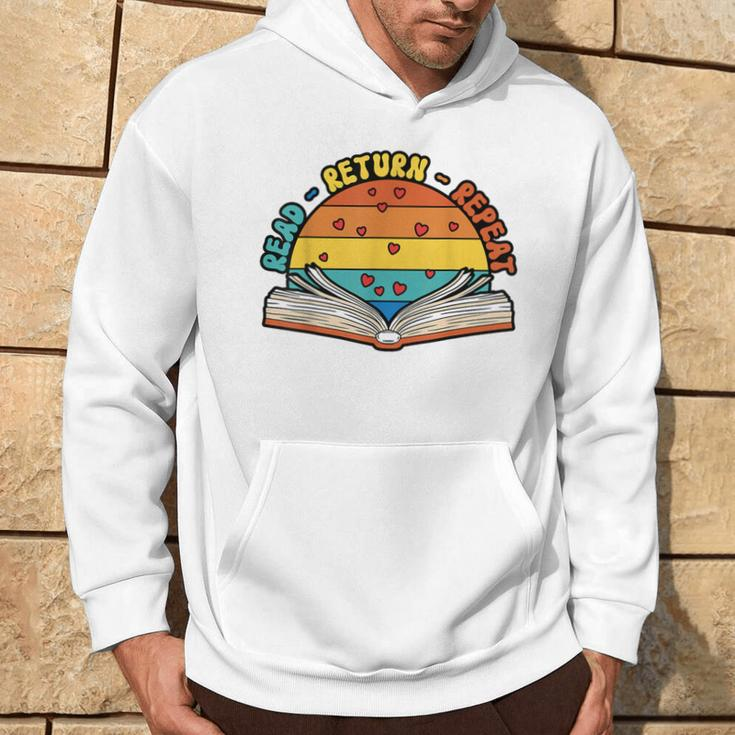 Read Return Repeat Library Worker Librarian Book Lover Hoodie Lifestyle