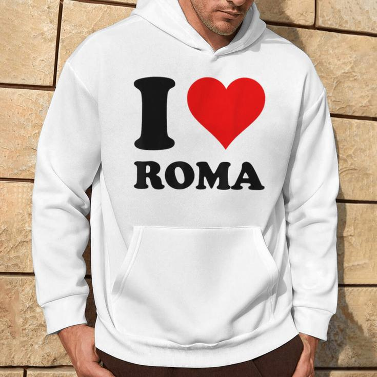 Red Heart I Love Roma Hoodie Lifestyle