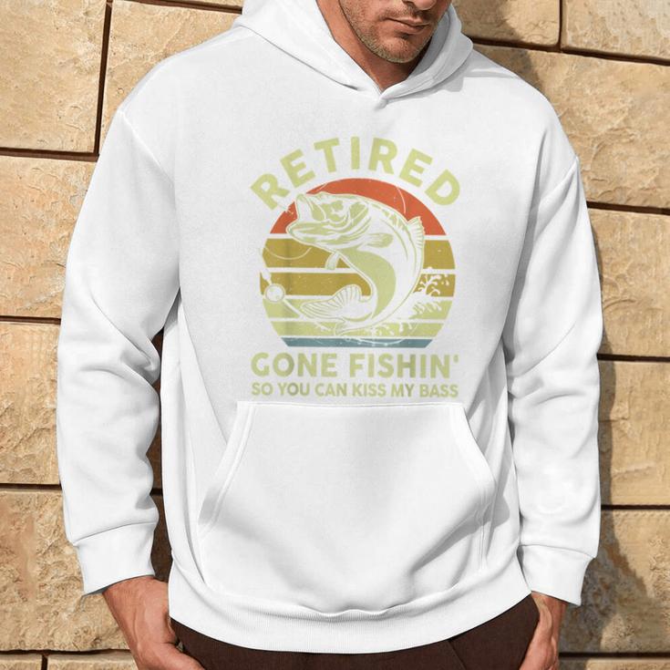 Retired Gone Fishing- Grandpa Retirement Bass Dad Hoodie Lifestyle